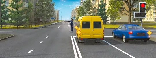 Иллюстрация к вопросу 15 по теме «п.6 Сигналы светофора и регулировщика»